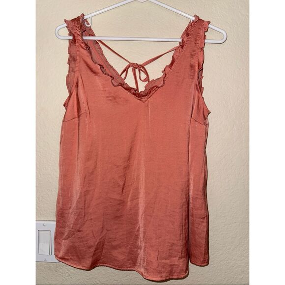 Lauren Conrad Silky Ruffle Trim Tank Top 🌸 Size XS| NWOT - Picture 1 of 4